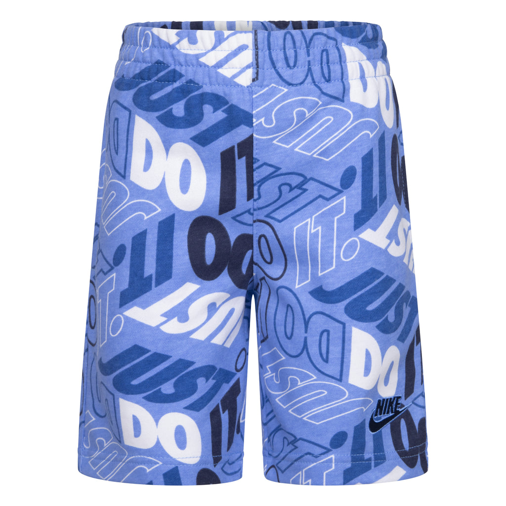 NIKE BOYS ALL OVER PRINT SHORTS (BLUE SIZES 4-7)