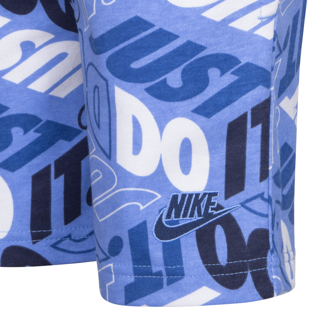 NIKE BOYS ALL OVER PRINT SHORTS (BLUE SIZES 4-7)