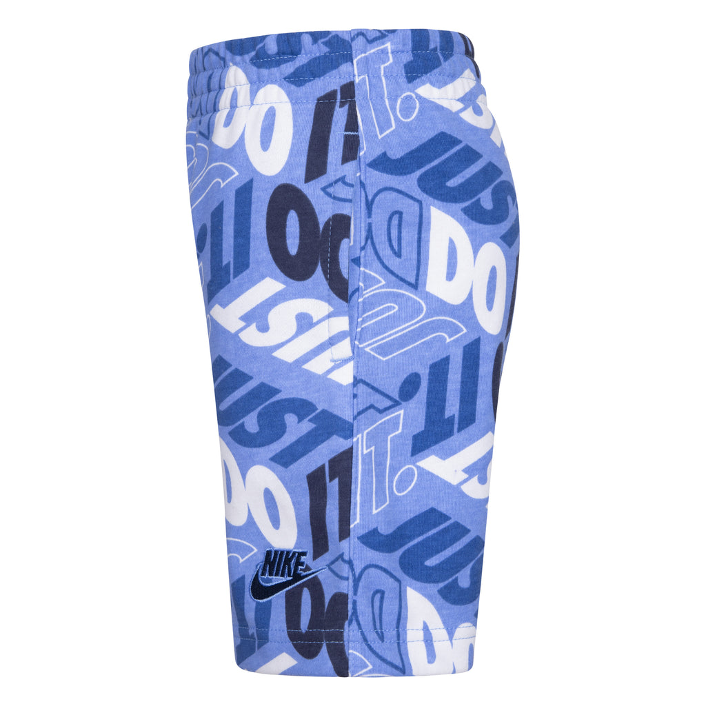 NIKE BOYS ALL OVER PRINT SHORTS (BLUE SIZES 4-7)