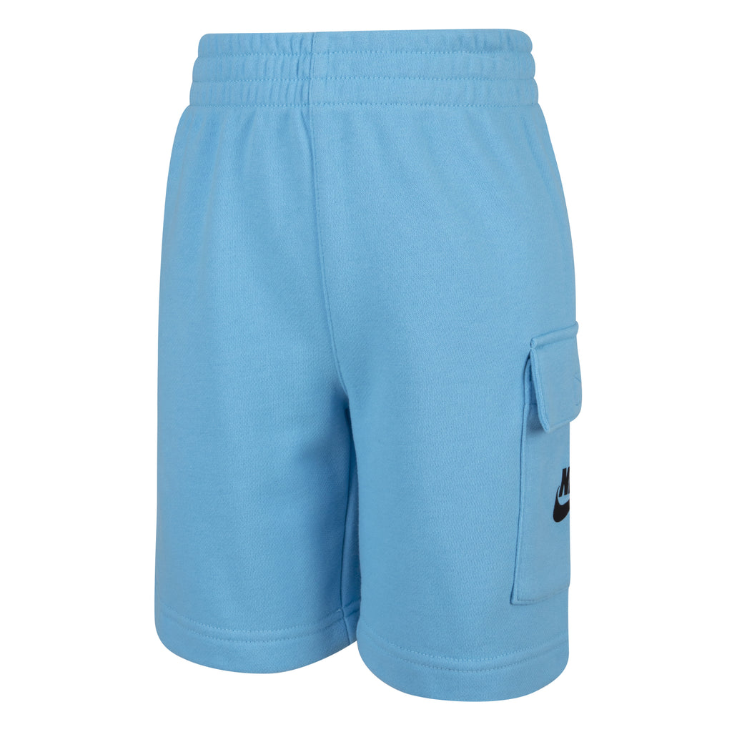 NIKE BOYS' HBR T-SHIRT AND FRENCH TERRY CARGO SHORTS SET (BLUE SIZES 4-7Y)