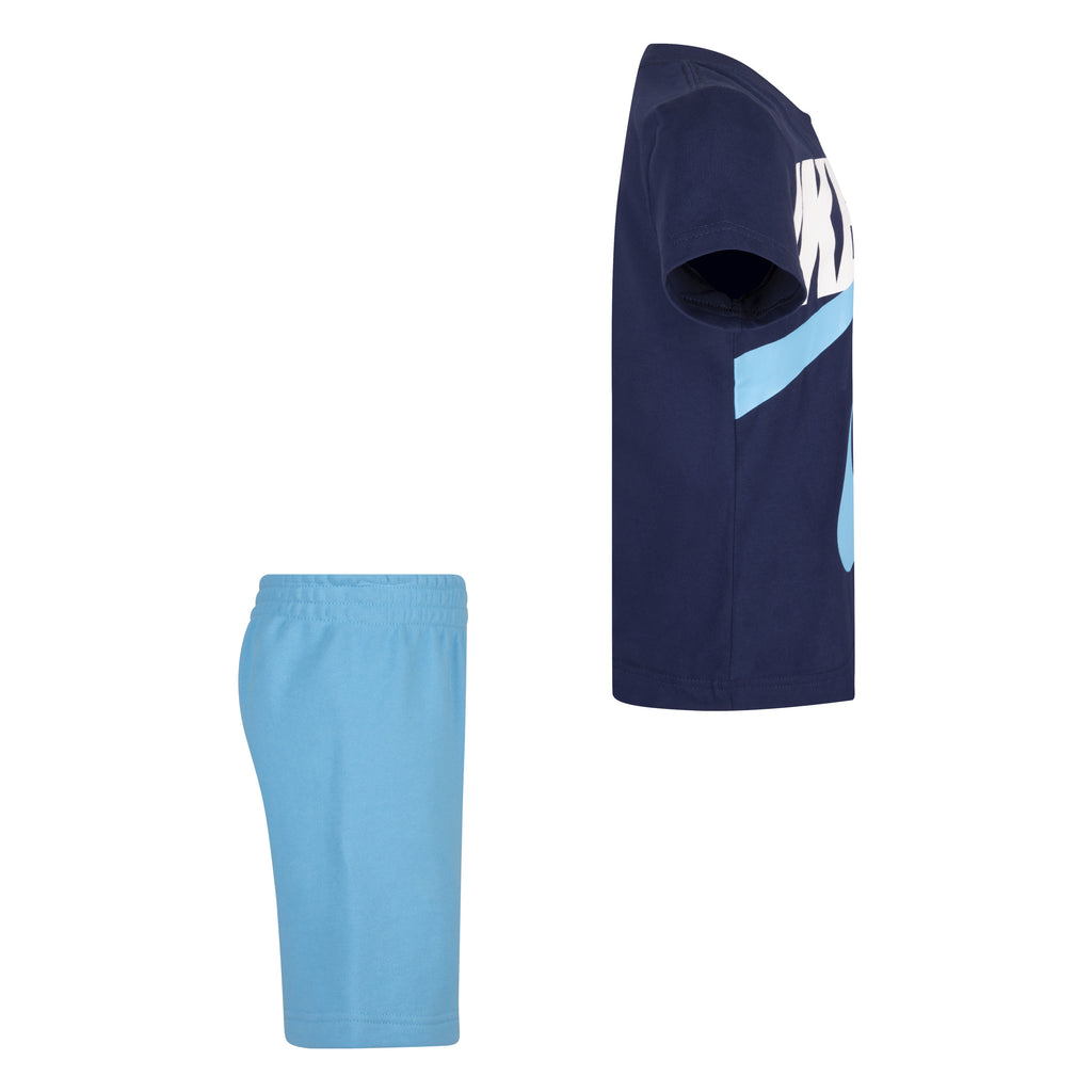 NIKE BOYS' HBR T-SHIRT AND FRENCH TERRY CARGO SHORTS SET (BLUE SIZES 4-7Y)