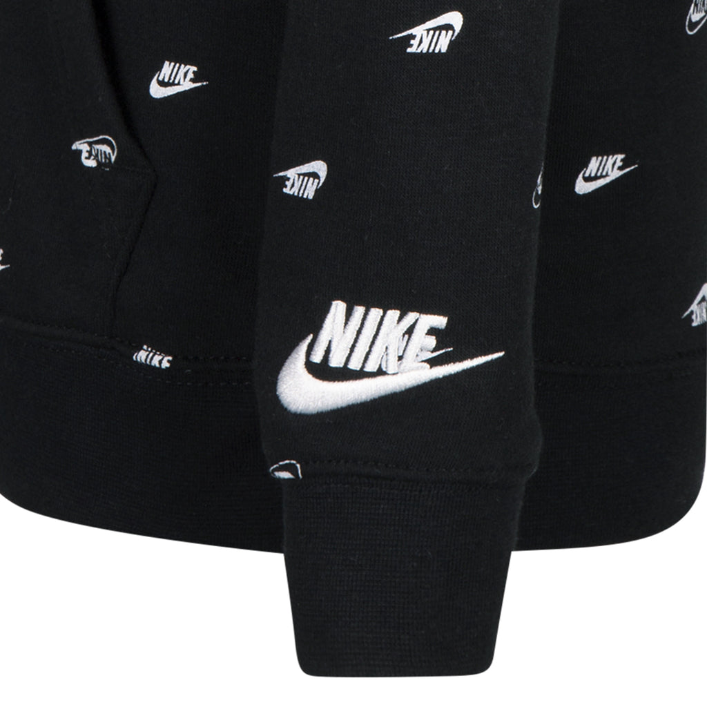 NIKE SPORTSWEAR KIDS CLUB MONOGRAM ALL OVER PRINT 2-PIECE SET (BLACK)