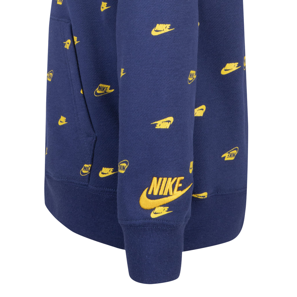 NIKE SPORTSWEAR KIDS CLUB MONOGRAM ALL OVER PRINT 2-PIECE SET (NAVY)