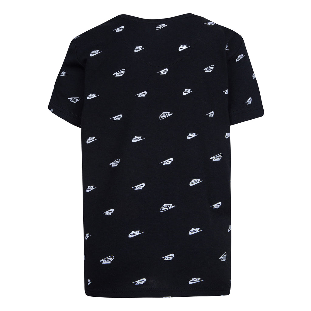 NIKE KIDS' MONOGRAM ALL OVER PRINT T-SHIRT (BLACK)