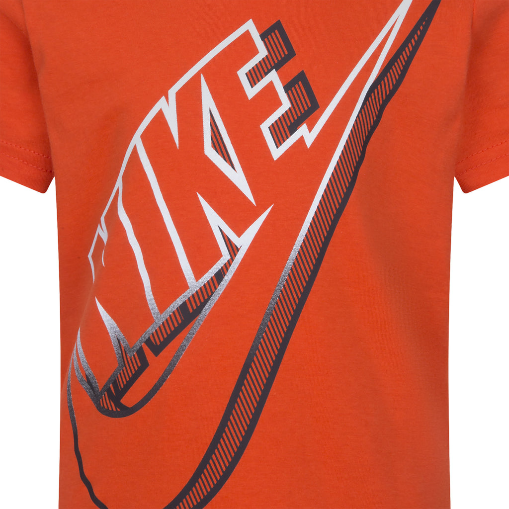 NIKE KIDS T-SHIRT & SHORTS SET (ORANGE SIZE 4-7Y)