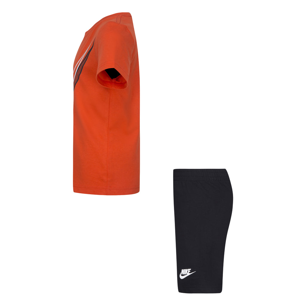 NIKE KIDS T-SHIRT & SHORTS SET (ORANGE SIZE 4-7Y)