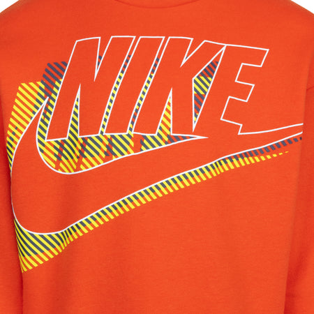 NIKE KIDS ACTIVE JOY FUTURA CREWNECK & SHORTS SET (ORANGE SIZE 4-7Y)