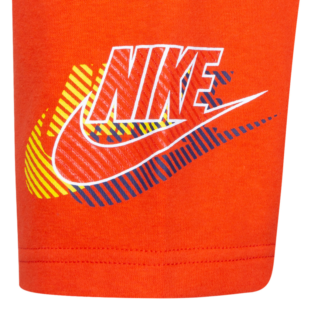 NIKE KIDS ACTIVE JOY FUTURA CREWNECK & SHORTS SET (ORANGE SIZE 4-7Y)