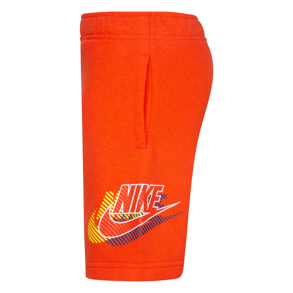 NIKE KIDS ACTIVE JOY FUTURA CREWNECK & SHORTS SET (ORANGE SIZE 4-7Y)