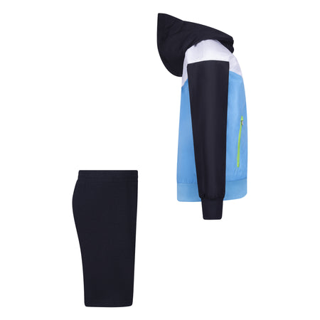 NIKE KIDS' WINDRUNNER JACKET & SHORTS SET (BLUE/BLACK SIZE 4-7Y)