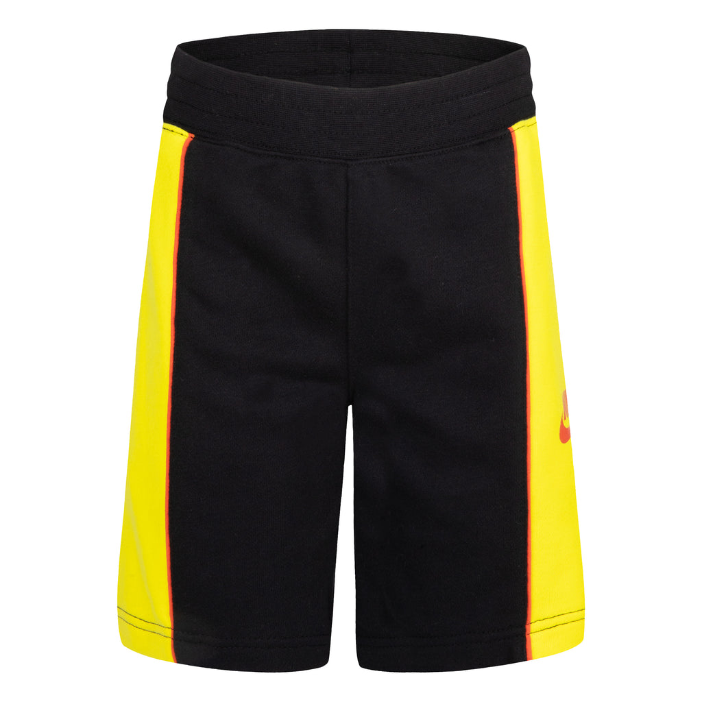 NIKE KIDS LET'S BE REAL SHORTS (BLACK/YELLOW SIZE 4-7Y)