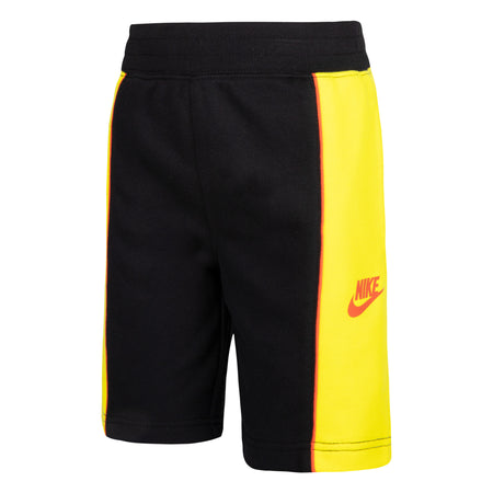 NIKE KIDS LET'S BE REAL SHORTS (BLACK/YELLOW SIZE 4-7Y)