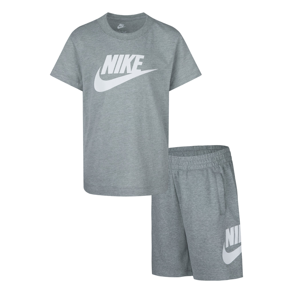 NIKE KIDS CLUB T-SHIRT & SHORTS SET (GREY SIZE 4-7Y)