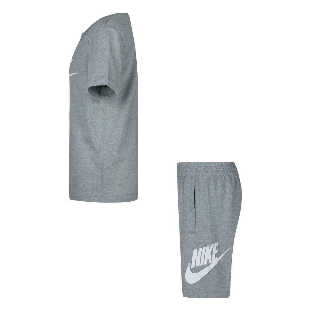 NIKE KIDS CLUB T-SHIRT & SHORTS SET (GREY SIZE 4-7Y)