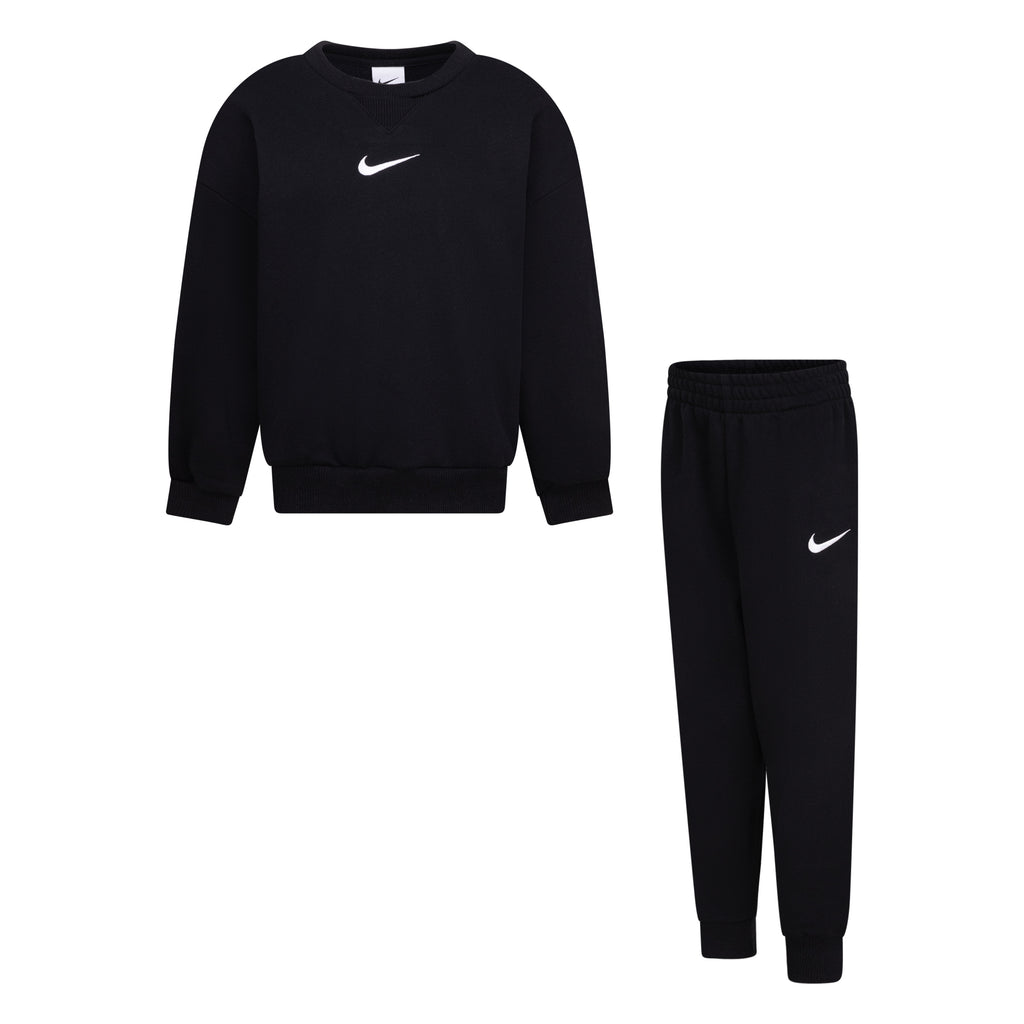 NIKE KIDS ESSENTIAL BLACK CREWNECK SET (SIZE 4-7)