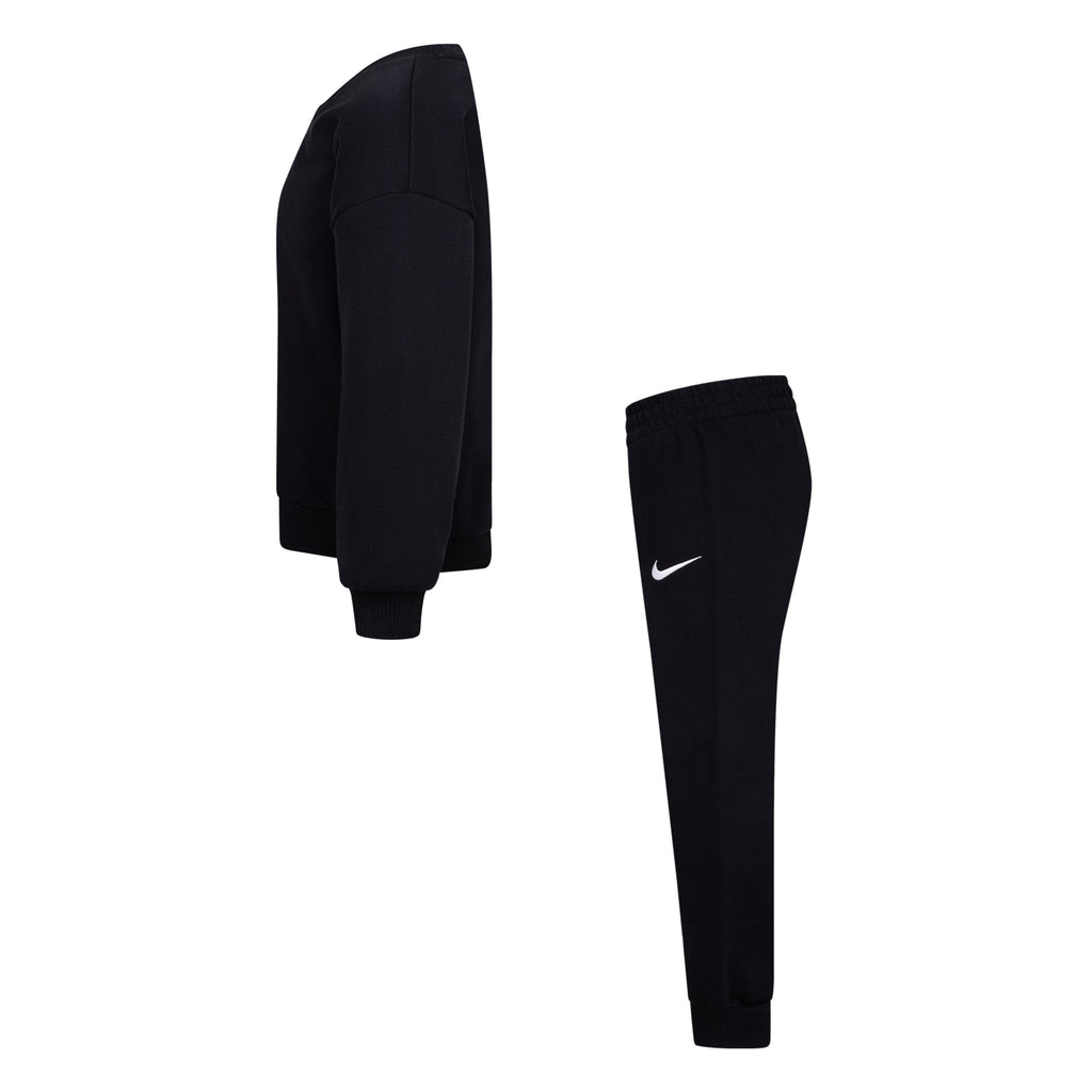 NIKE KIDS ESSENTIAL BLACK CREWNECK SET (SIZE 4-7)