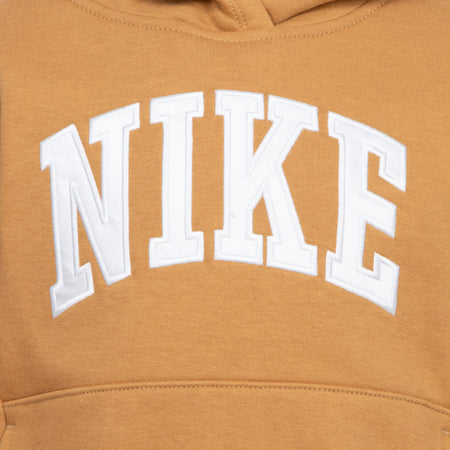 NIKE KIDS APPLIQUE FLEECE PULLOVER BROWN HOODIE/JOGGER SET (SIZE 4-7)