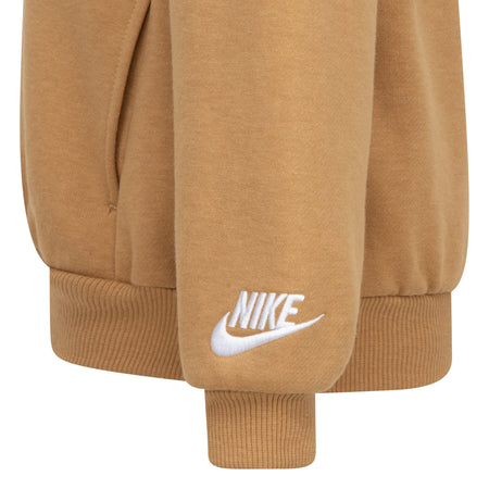 NIKE KIDS APPLIQUE FLEECE PULLOVER BROWN HOODIE/JOGGER SET (SIZE 4-7)