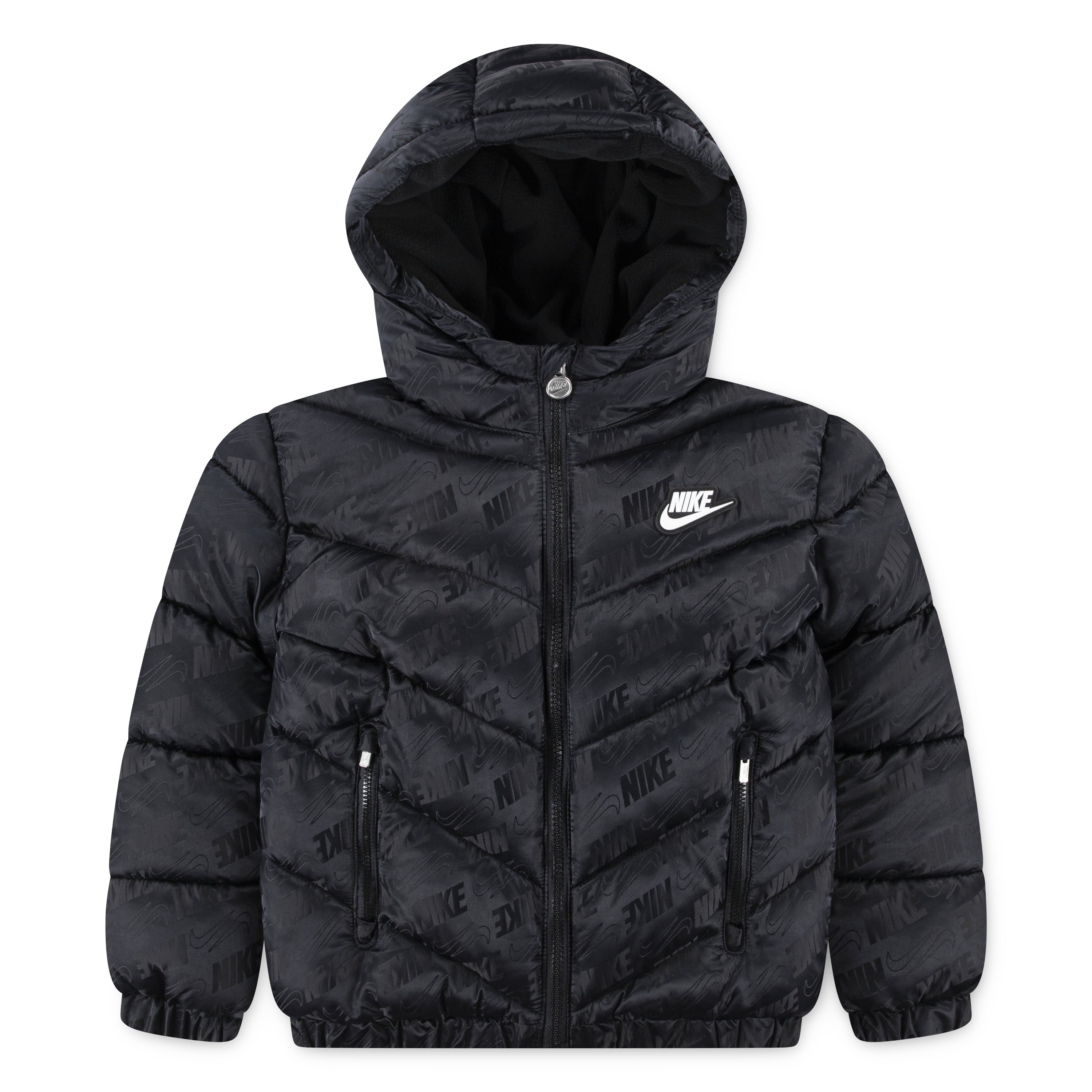 NIKE BOYS JACQUARD BLACK PUFFER JACKET (SIZE 4-7 YEARS)