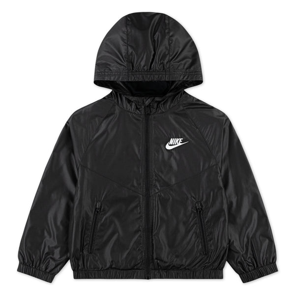 NIKE KIDS CHEVRON WIND RUNNER BLACK JACKET (SIZE 4-7 YEARS)