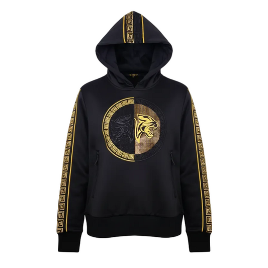 MEN'S RHINESTONE PULLOVER SWEATER (BLACK/GOLD)