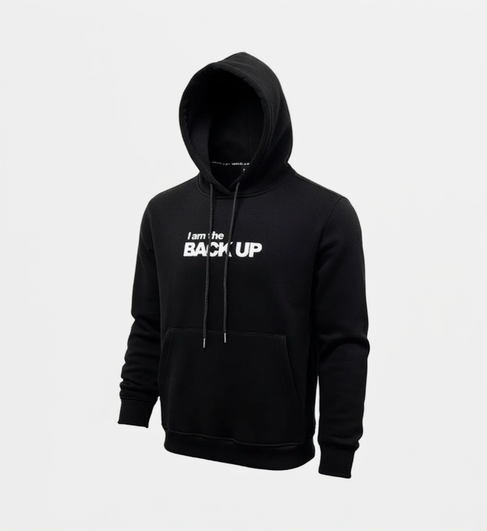 SWITCH REMARKABLE MEN'S PU PATCHED BACK UP HOODIE (BLACK)