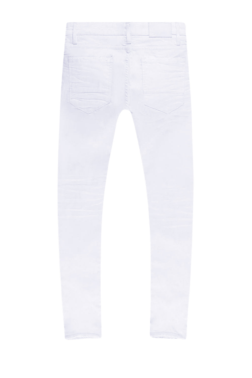 JORDAN CRAIG MEN'S RIPPED SLIM TAPERED FIT JEANS (WHITE)