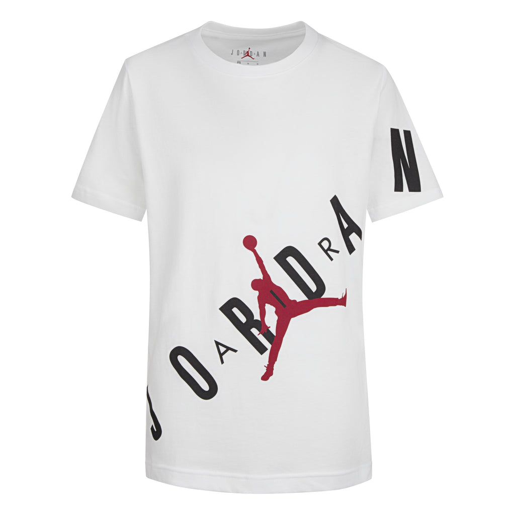 JORDAN YOUTH BOYS THROWBACK SHORT SLEEVE T-SHIRT (WHITE SIZE S-XL)