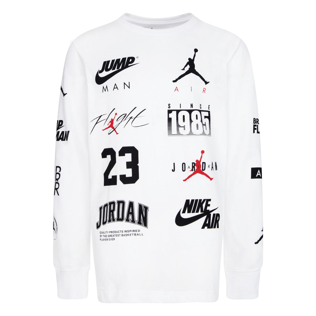 JORDAN YOUTH LEVEL UP LONG SLEEVE T-SHIRT (WHITE)