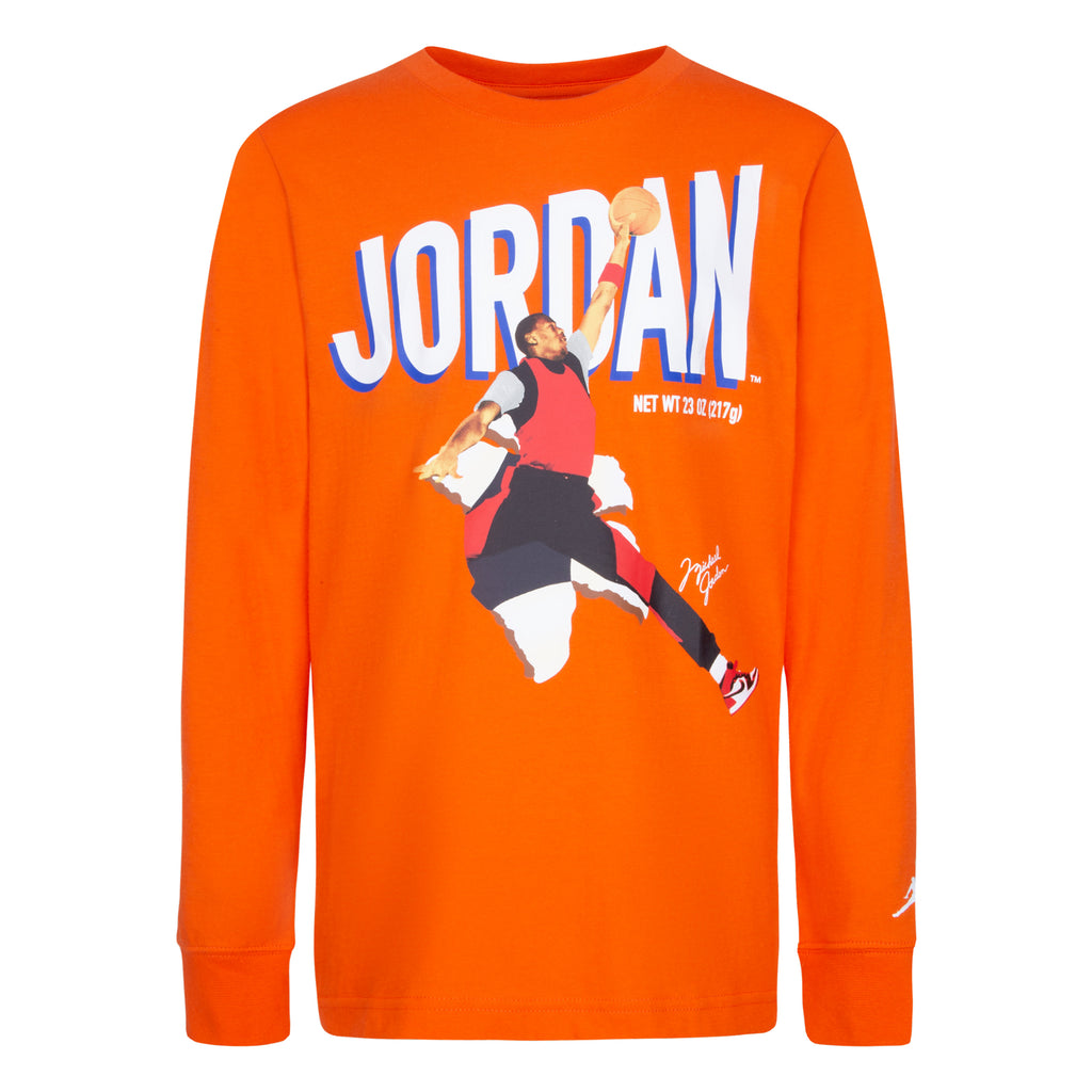 JORDAN BOYS' MVP BREAKOUT LONG SLEEVE T-SHIRT (ORANGE SIZE S-XL)