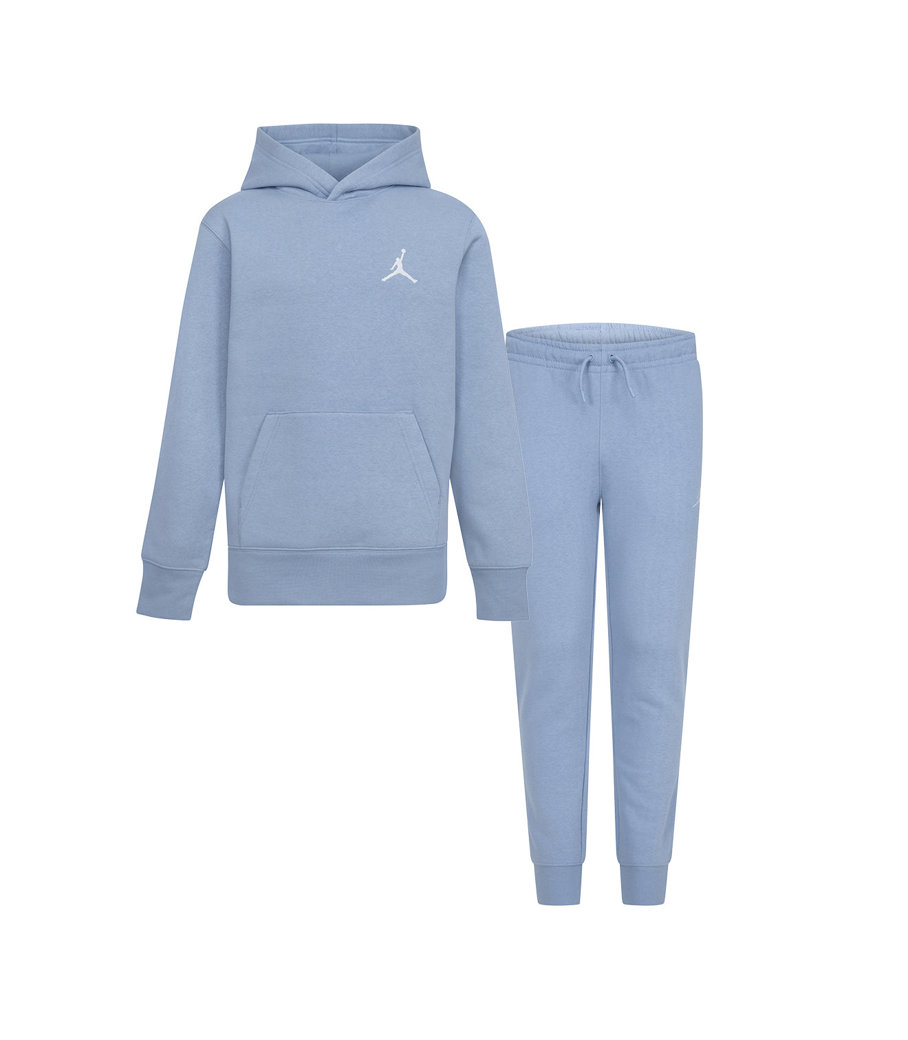 AIR JORDAN YOUTH KIDS ESSENTIAL HOODIES JOGGER SET BLUE GREY SIZE S