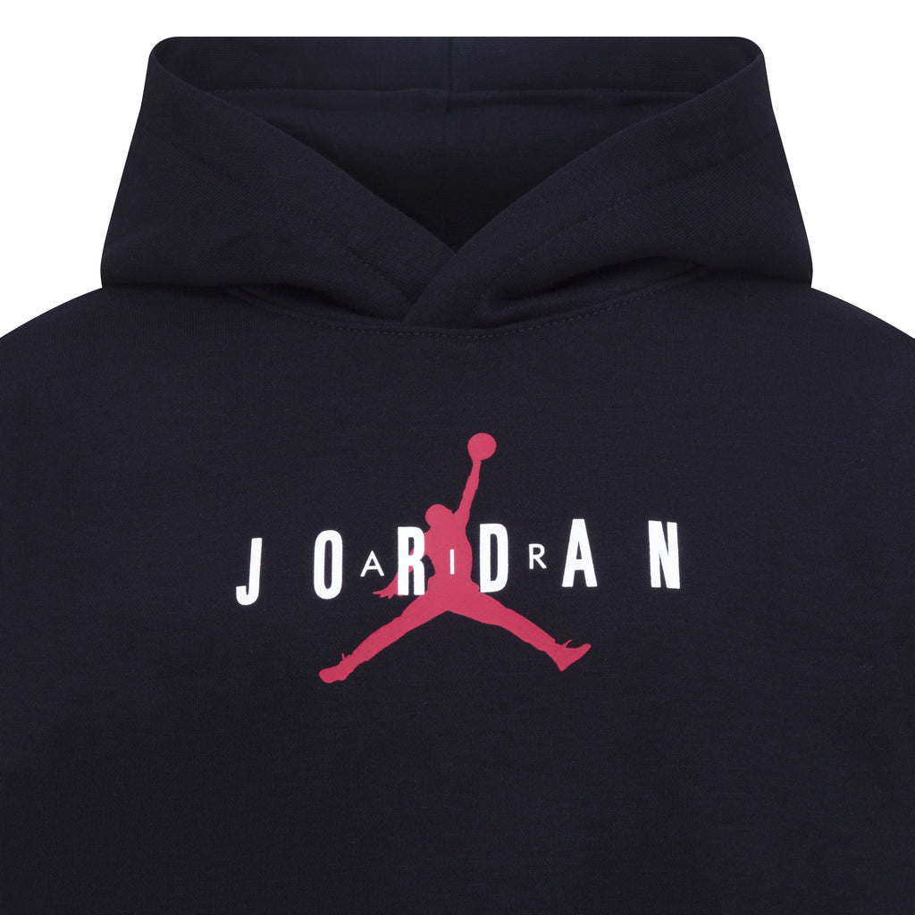 JORDAN JUNIOR BOYS' GRAPHIC LOGO BLACK PULLOVER HOODIE (YOUTH SIZE S-XL)