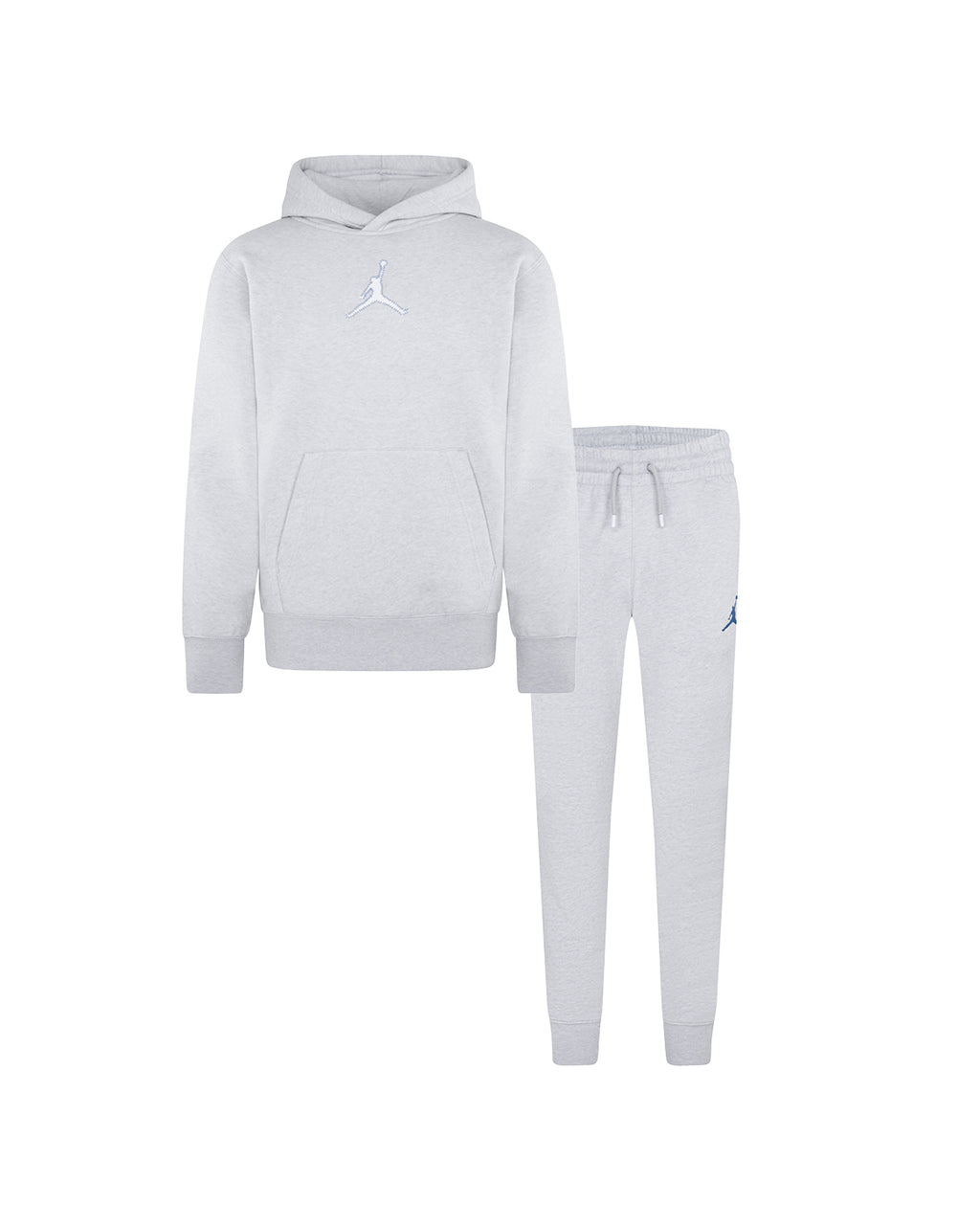 AIR JORDAN YOUTH KIDS MJ FLIGHT MVP HOODIE & JOGGER SET (GREY SIZE S-XL)