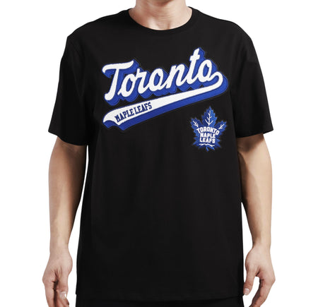 PRO STANDARD NHL TORONTO MAPLE LEAFS SCRIPT TAIL MEN'S BLACK T-SHIRT