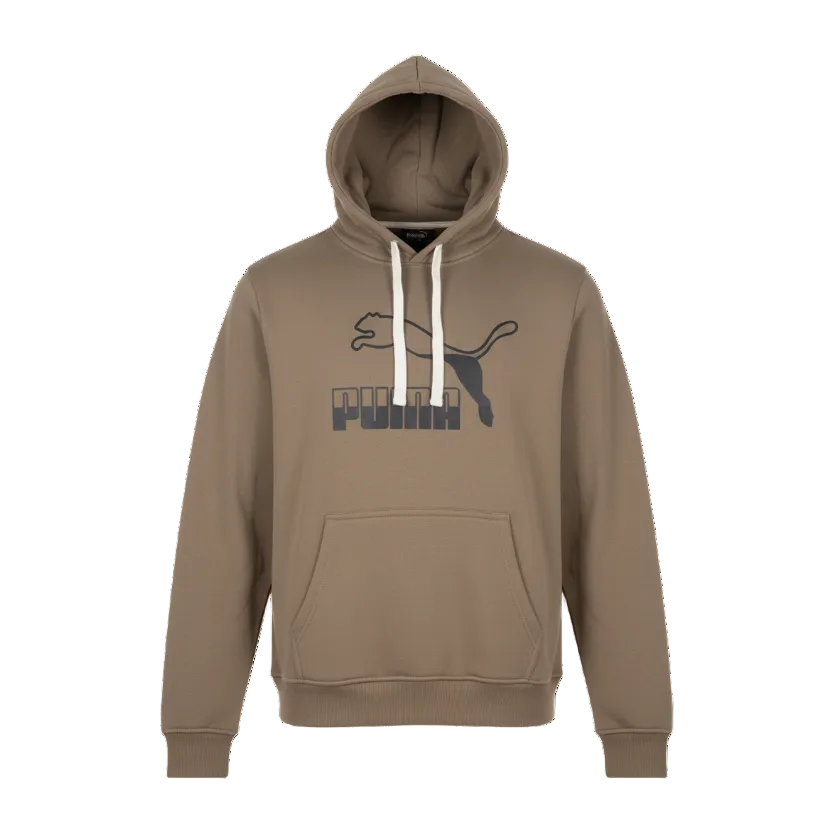 PUMA MEN'S LOGO PRINT FLEECE HOODIE (COFFEE BROWN)