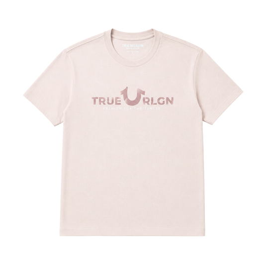TRUE RELIGION FOIL LOGO CREW NECK TEE (TAPIOCA)