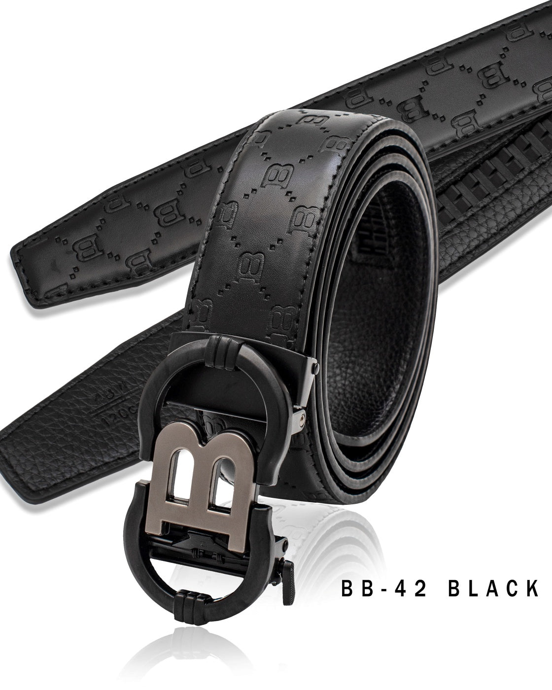 VIP COLLECTION MEN'S LEATHER DESIGNER BELT (BLACK BB-42)
