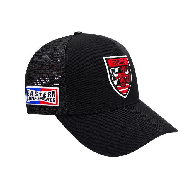 PRO STANDARD NBA CHICAGO BULLS BLACK TRUCKER SNAPBACK CAP