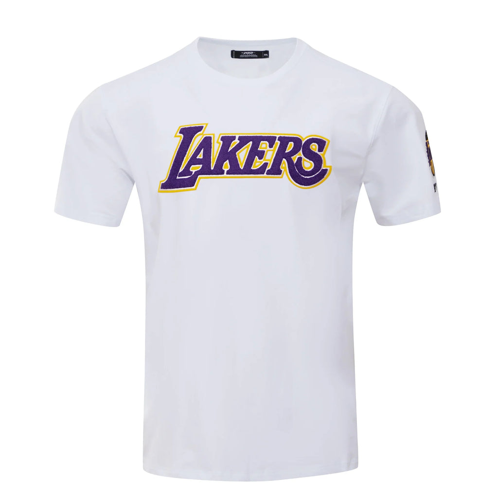 PRO STANDARD NBA LOS ANGELES LAKERS CHENILLE MEN'S WHITE T-SHIRT