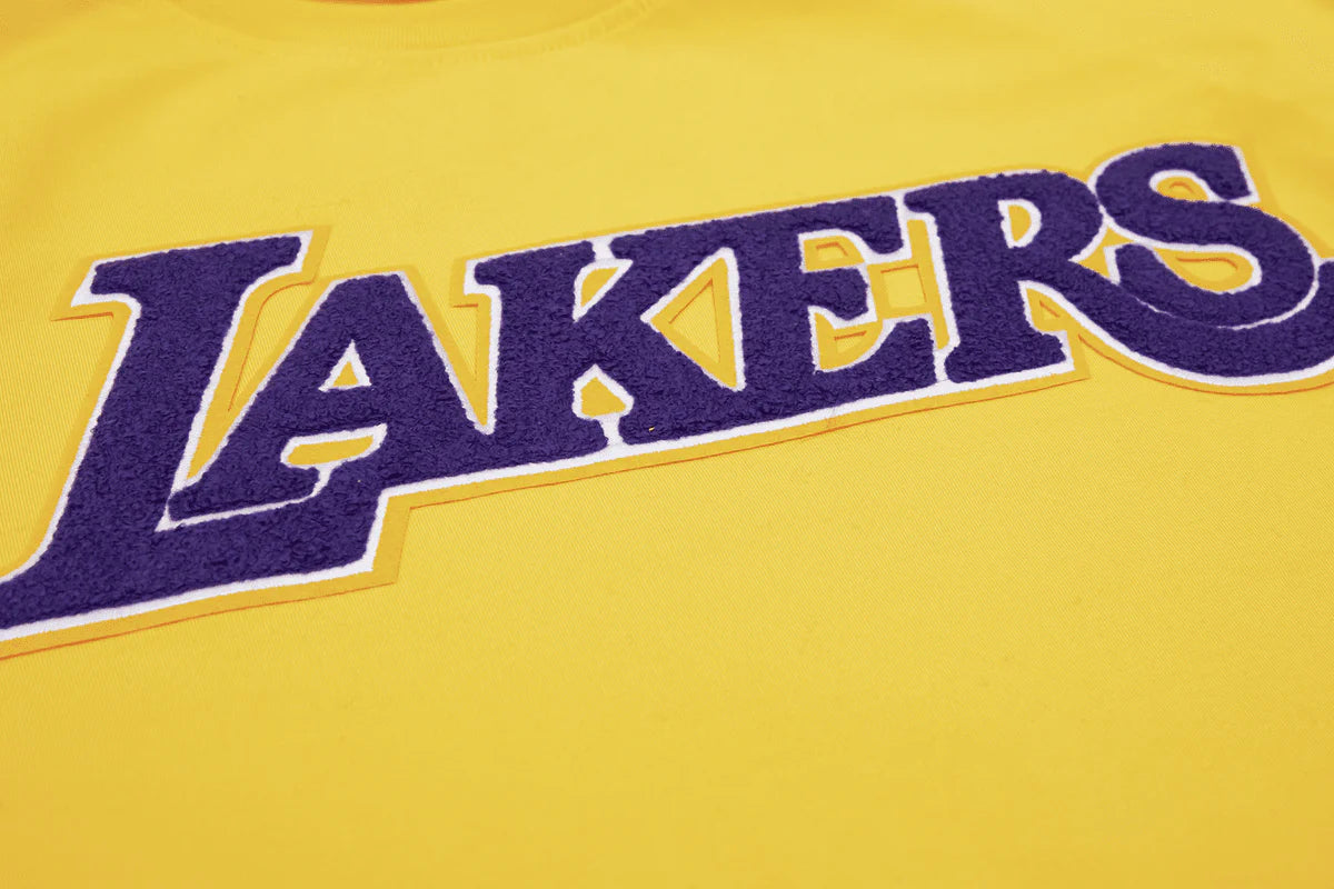 PRO STANDARD NBA LOS ANGELES LAKERS CHENILLE MEN'S YELLOW T-SHIRT