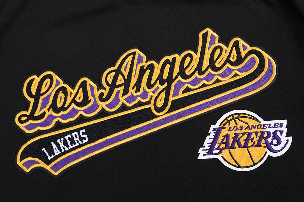 PRO STANDARD NBA LOS ANGELES LAKERS SCRIPT TAIL MEN'S BLACK/YELLOW T-SHIRT