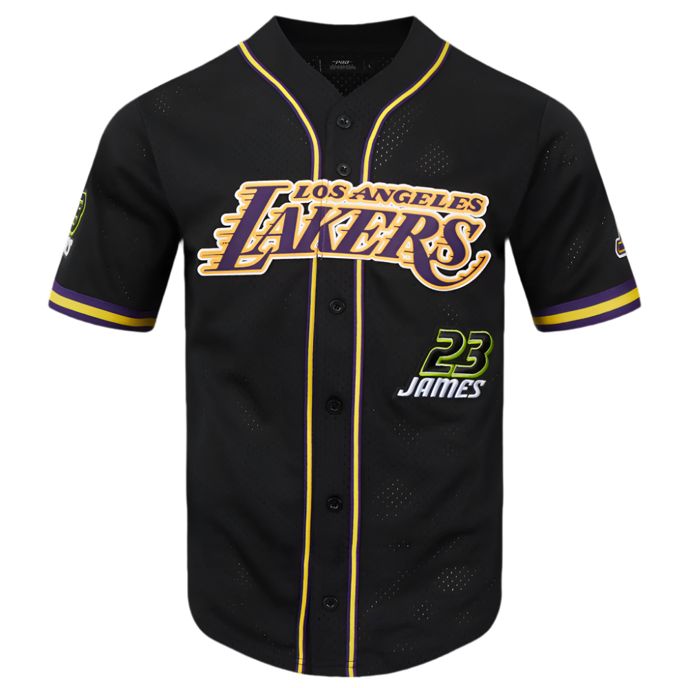 PRO STANDARD NBA LOS ANGELES LOS ANGELES LAKERS LEBRON JAMES #23 ANIMATED ACTION MESH BLACK JERSEY