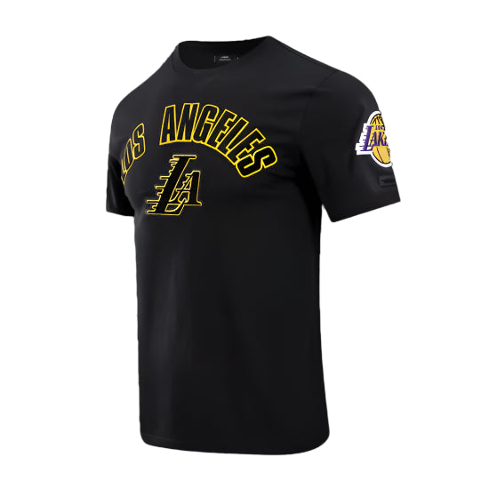 PRO STANDARD NBA LOS ANGELES LAKERS CLASSIC BRISTLE MEN'S BLACK T-SHIRT