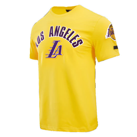 PRO STANDARD NBA LOS ANGELES LAKERS CLASSIC BRISTLE MEN'S YELLOW T-SHIRT