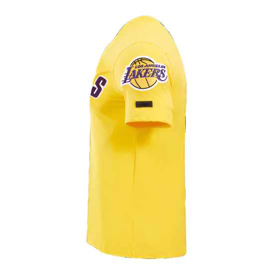 PRO STANDARD NBA LOS ANGELES LAKERS CLASSIC BRISTLE MEN'S YELLOW T-SHIRT