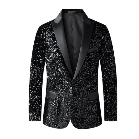 PAVINI MEN'S SEQUIN BLAZER JACKET (BLACK)