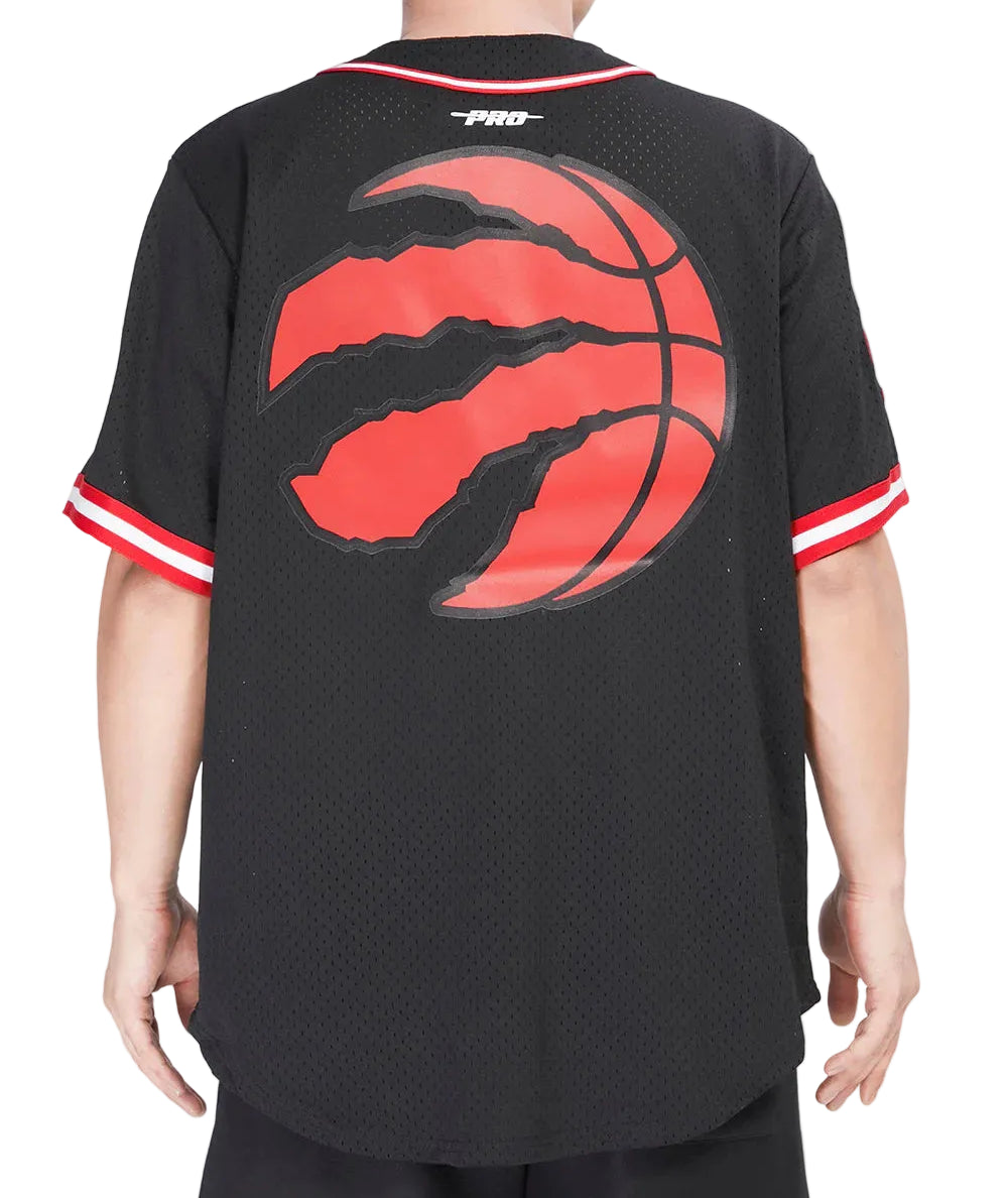 PRO STANDARD NBA TORONTO RAPTORS CLASSIC MEN'S MESH BUTTON UP BLACK JERSEY