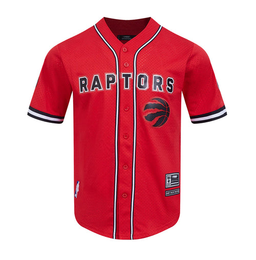 PRO STANDARD NBA TORONTO RAPTORS CLASSIC MEN'S MESH BUTTON UP RED JERSEY