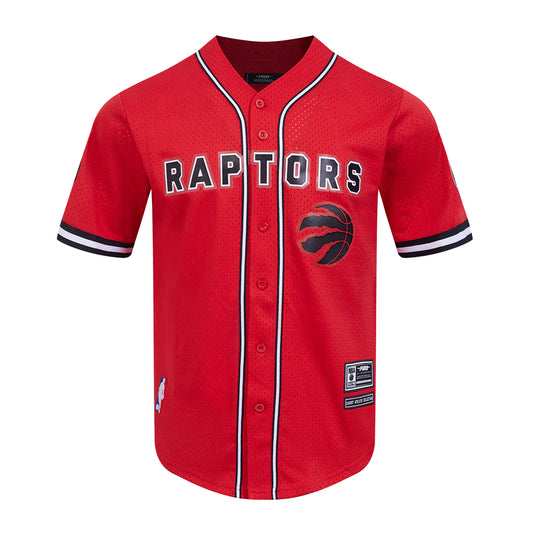 PRO STANDARD NBA TORONTO RAPTORS CLASSIC MEN'S MESH BUTTON UP RED JERSEY