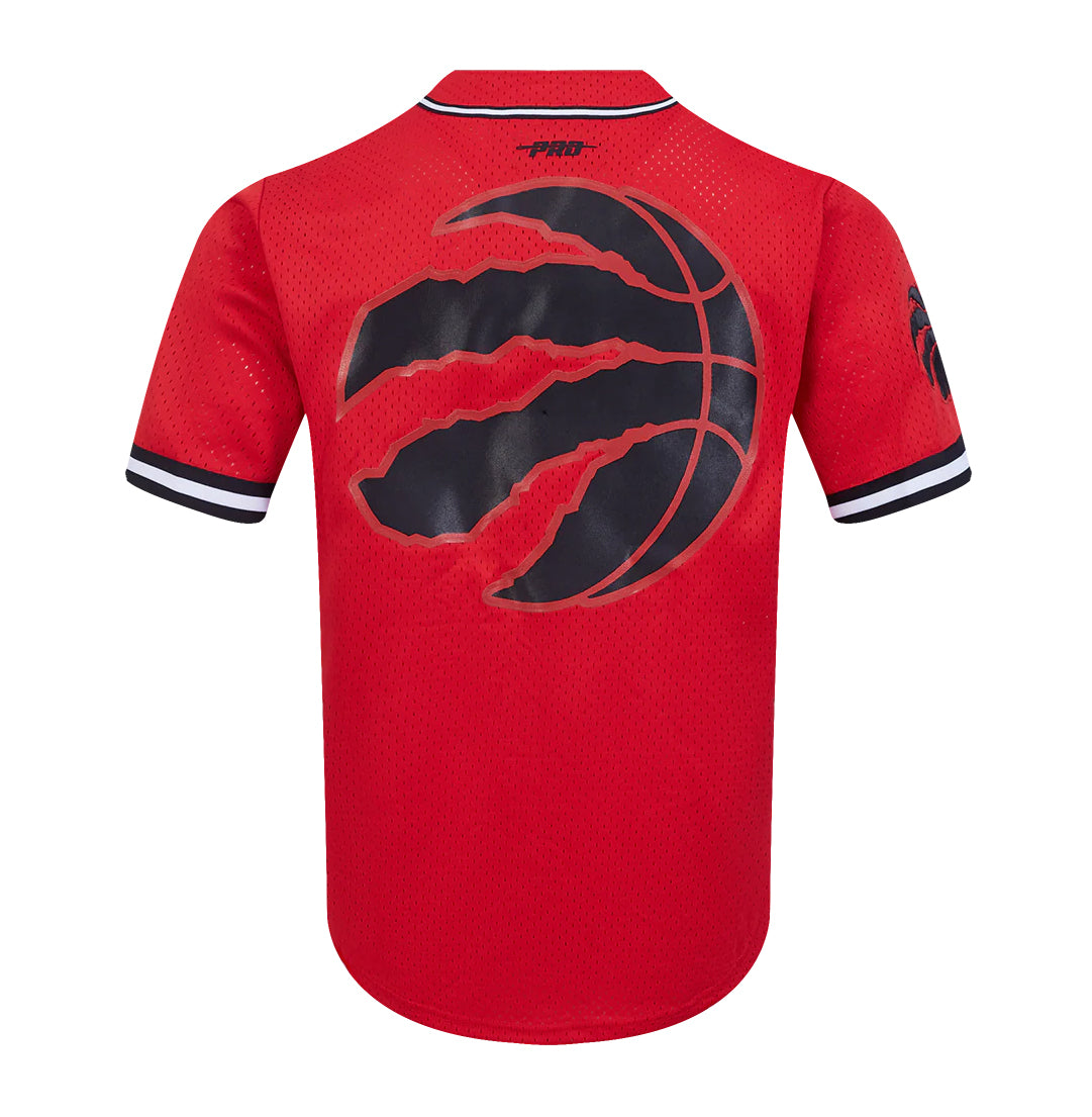 PRO STANDARD NBA TORONTO RAPTORS CLASSIC MEN'S MESH BUTTON UP RED JERSEY